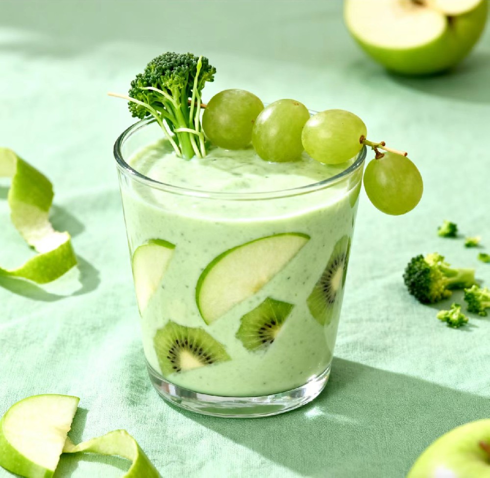 青苹果奇异果西兰花青提复合果蔬酸奶